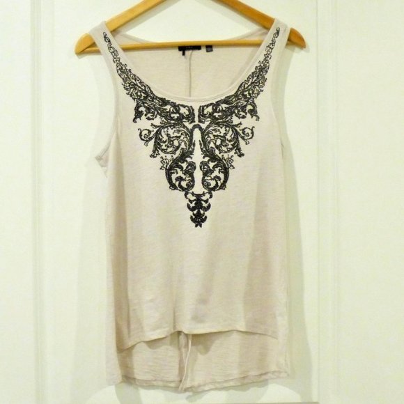 DEX Embelished Neckline High Low Tank - Picture 1 of 8